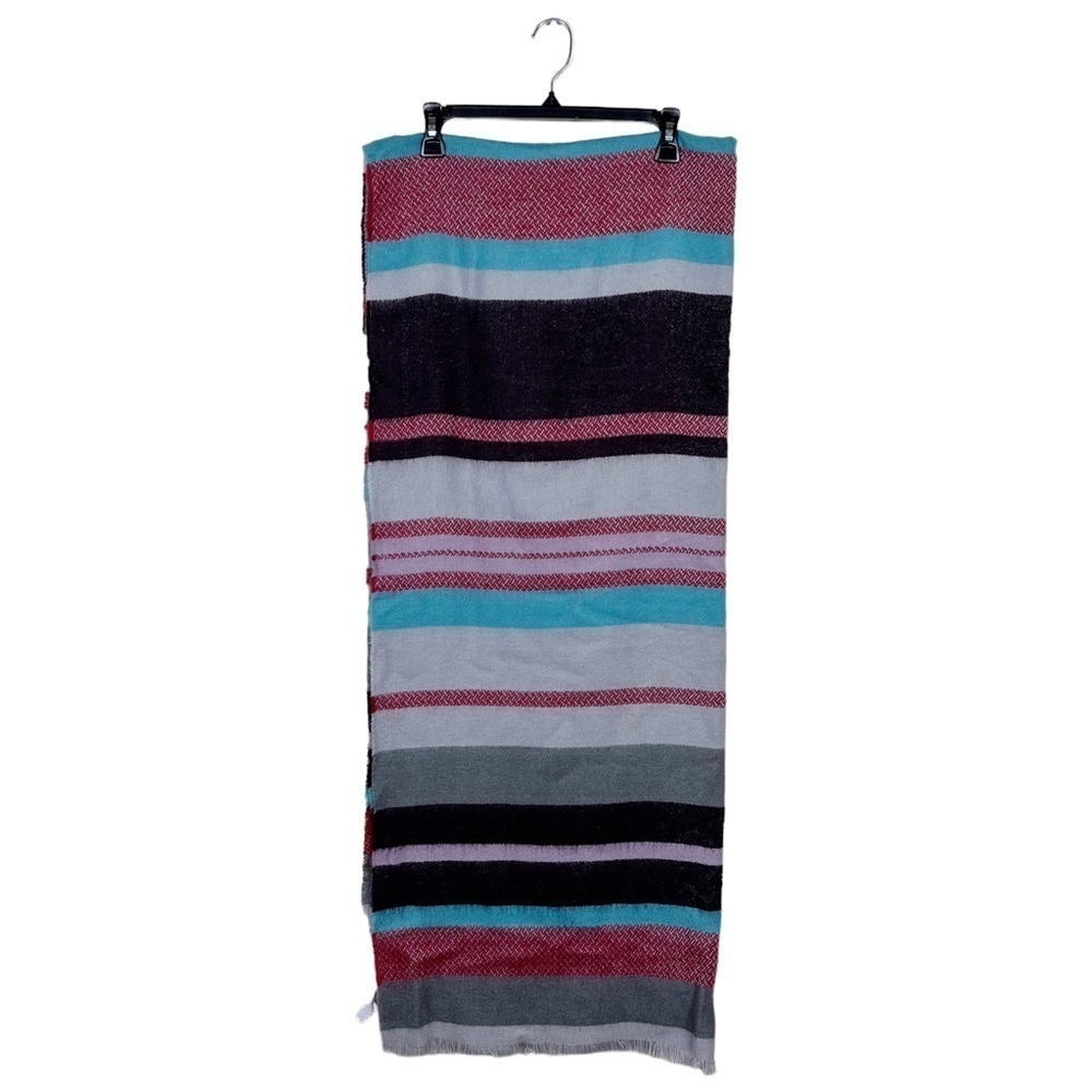 Hinge Nordstrom Stripe Acrylic Wrap Shawl Blanket Scarf Cozy Throw